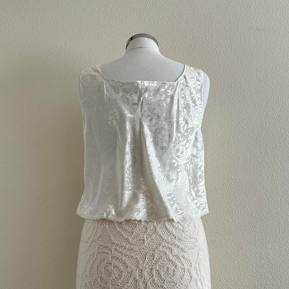 handmade white satin victorian print camisole - Picture 4 of 6